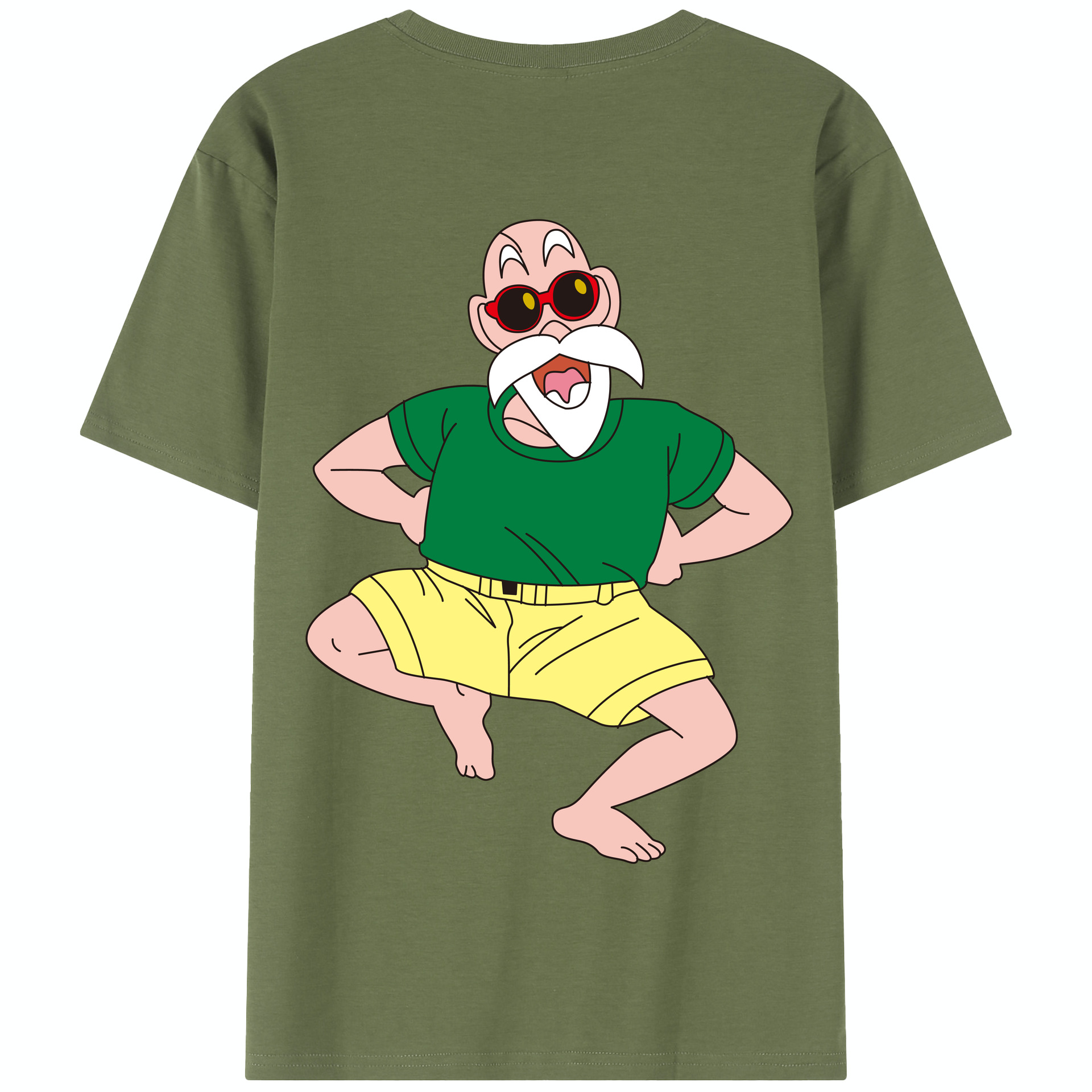 （画像用） ドラゴンボール 亀仙人（かめせんにん） DRAGON BALL Master Roshi Kame Sennin 綿100％半袖Tシャツ（背面プリント）